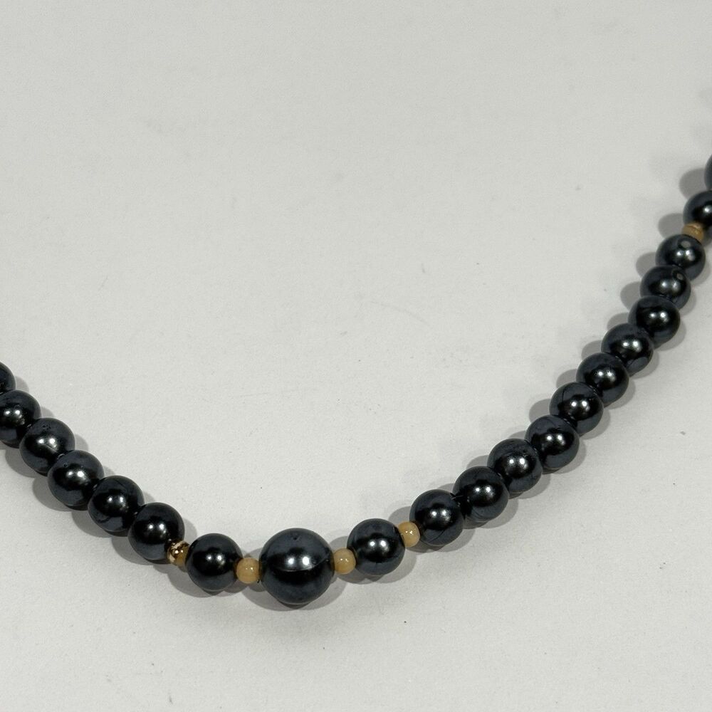 Vintage Silver Tone Beaded Statement Necklace Long Strand - Picture 6 of 15
